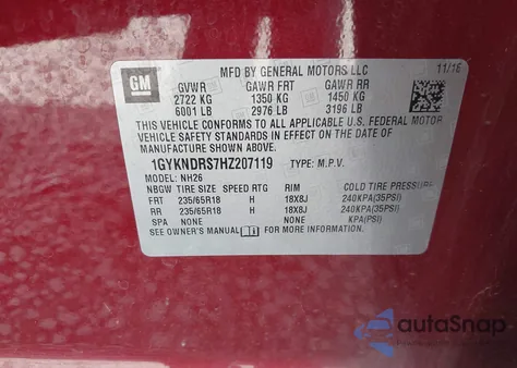 2017 Cadillac Xt5 Luxury z USA, uszkodzony, nr VIN 1GYKNDRS7HZ207119